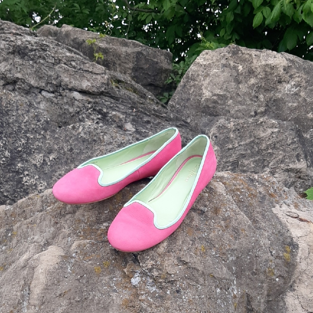 Sweet Cole Haan Pink💞and Green💚Flats for Effortless Style Size 8B